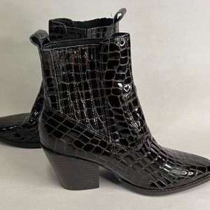 Aqua Star Boots Women's Size 6.5M Brown Croc Embossed Western Style Boots